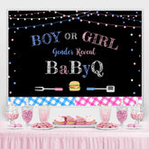 Lofaris Glitter Pink And Blue Gender Reveal Bbq Baby Shower